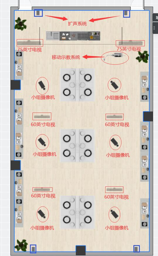 烹饪实训多机位录播方案，破解围观教学难题 · 设备部署实景